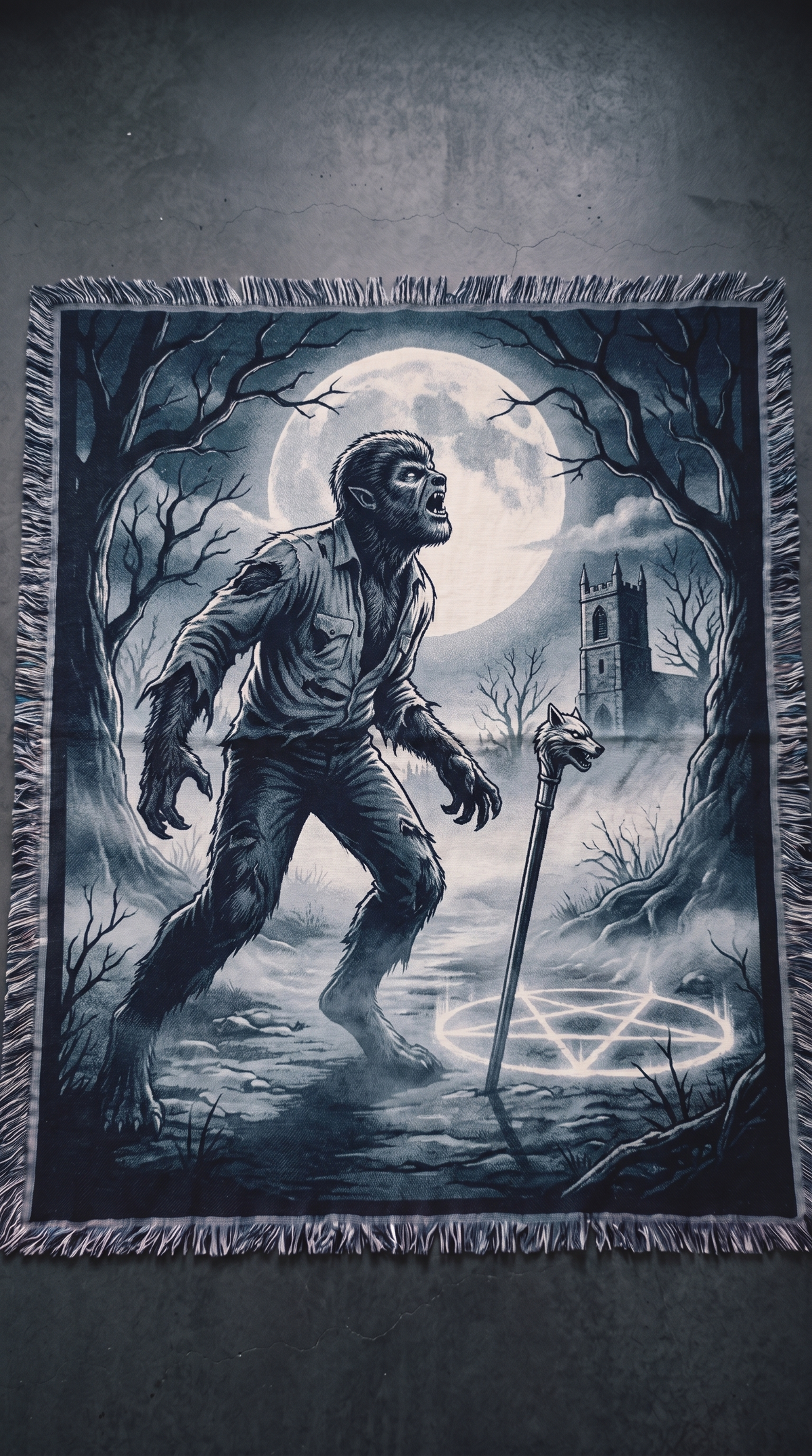 The Wolf Man woven blanket - The Mori Cut